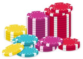 Een verzameling pokerchips vector