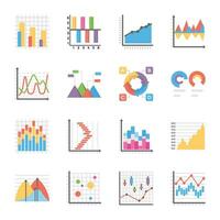 bedrijf diagram en grafieken icoon verzameling vector