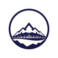 berg in cirkel logo vector