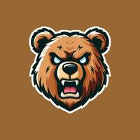 hoofd beer mascotte logo vector