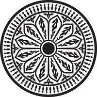 vector ronde monochroom Arabisch nationaal ornament. eindeloos groentepatroon van oostelijk volkeren van Azië, Afrika, Perzië, iran, Irak.