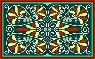 vector gekleurde groen plein klassiek ornament van oude Griekenland en Romeins rijk. tegel, arabesk, byzantijns patroon