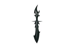 middeleeuws zwaard vector silhouet