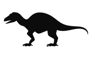 een dinosaurus vector zwart silhouet geïsoleerd Aan een wit achtergrond