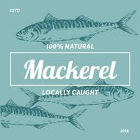 logo makreel silhouet zeevruchten winkel label, ontwerp elementen, embleem sjabloon vector