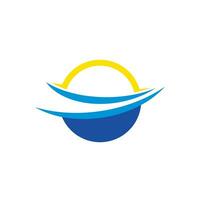 oceaan Golf logo, cirkel Golf symbool, water logo vector