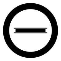 staal straal i-beam icoon in cirkel ronde zwart kleur vector illustratie beeld solide schets stijl