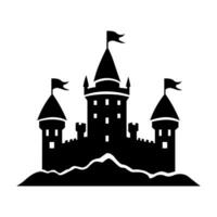 kasteel zwart vector icoon geïsoleerd Aan wit achtergrond
