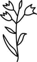 hand- getrokken lente, opslaan de datum, kaart, minimaal getrokken bloemen botanisch lijn kunst boeketten lente, modieus elementen van wild en tuin planten, takken, bladeren, bloemen, kruiden. vector illustratie