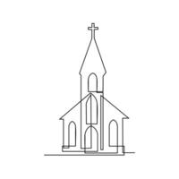 kerk single doorlopend lijn illustratie vector