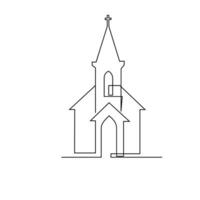 kerk single doorlopend lijn illustratie vector