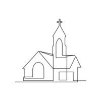 kerk single doorlopend lijn illustratie vector