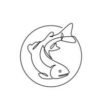Zalm vis single doorlopend illustratie vector