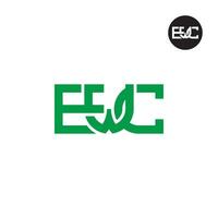 brief ewc monogram logo ontwerp vector