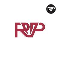 brief rvp monogram logo ontwerp vector