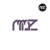 brief mmz monogram logo ontwerp vector