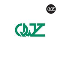 brief qwz monogram logo ontwerp vector