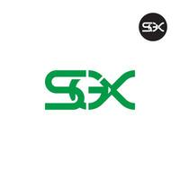 brief sgx monogram logo ontwerp vector