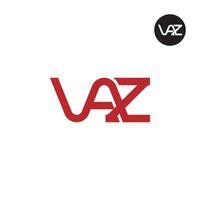 brief vaz monogram logo ontwerp vector