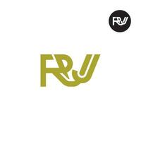 brief rvj monogram logo ontwerp vector