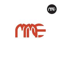 brief mme monogram logo ontwerp vector