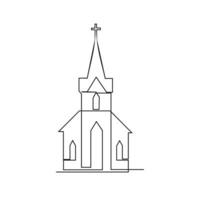 kerk single doorlopend lijn illustratie vector