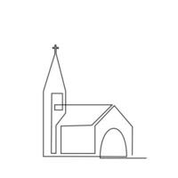 kerk single doorlopend lijn illustratie vector