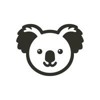 tekenfilm silhouet van een koala beer logo icoon symbool vector illustratie