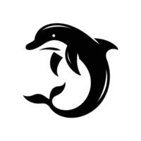 tekenfilm silhouet van een dolfijn logo icoon vector illustratie