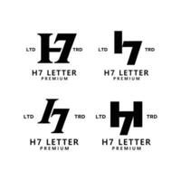 h7 brief logo icoon ontwerp vector