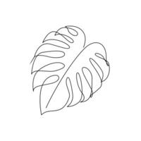 monstera doorlopend lijn illustratie vector