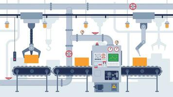 transportband. industrieel transportband riem, fabricage apparatuur, Product vervoer werkwijze, doeltreffend automatisering productie vector concept