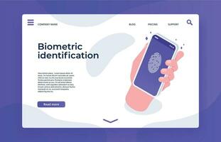 biometrisch identificatie vinger afdrukken, veiligheid sensor biometrisch vector