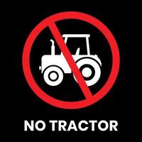 geen vermelding tractor verkeersbord sticker met tekst inscriptie op geïsoleerde achtergrond vector