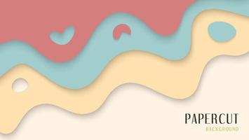 abstract kleurrijk golfvormen papercut achtergrondontwerp vector