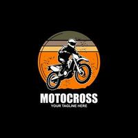 motorcross ras, rijder Aan motor, geïsoleerd vector silhouet