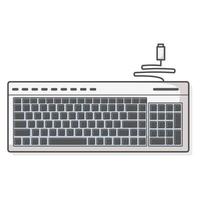 toetsenbord computer plat ontwerp vooraanzicht vector