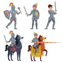 middeleeuws goed Holding zwaard, Koninklijk ridder met lans Aan te paard vector