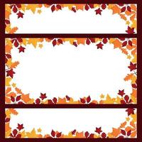 set banners met kleurrijke herfstbladeren. vector cartoon stijl