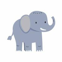 vector vlak schattig olifant illustratie met wit achtergrond