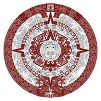 vector ontwerp van aztec kalender, monolithisch schijf van de oude Mexico, zon steen van de aztec beschaving