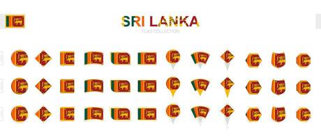 groot verzameling van sri lanka vlaggen van divers vormen en Effecten. vector