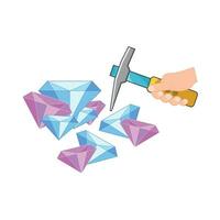 hamer met diamant illustratie vector