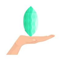 diamant in hand- illustratie vector