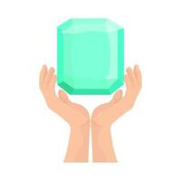 diamant in hand- illustratie vector