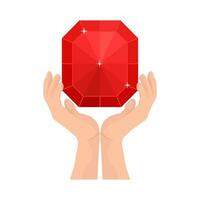 diamant in hand- illustratie vector