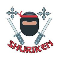 shuriken, samurai met Ninja Japan illustratie vector