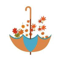 esdoorn- herfst met paraplu illustratie vector