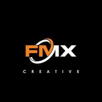 fmx brief eerste logo ontwerp sjabloon vector illustratie