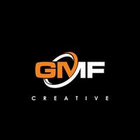 gmf brief eerste logo ontwerp sjabloon vector illustratie